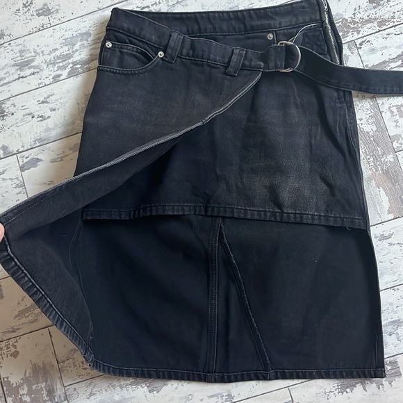 FREE PEOPLE We The Free Black On Tour Denim Wrap Skirt - Picture 5 of 6